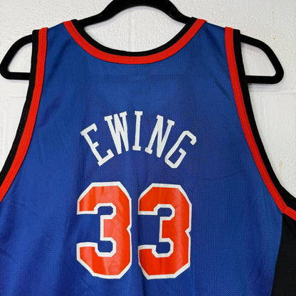 90s New York Knicks Patrick Ewing NBA Champion Jersey Sz 48