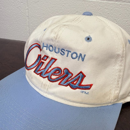90s Houston Oilers Sports Specialties Script Snapback Hat