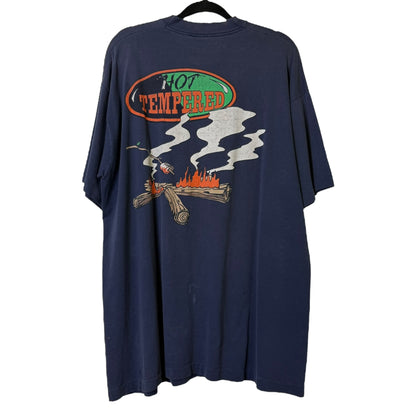 1996 Tasmanian Devil "Hot Tempered" Camping Cartoon T-shirt Sz XL (A3671)