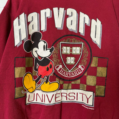 90's Harvard Mickey Mouse Disney College Crewneck Sz L (B665)
