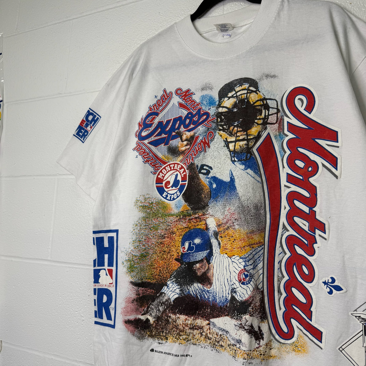 90s Montreal Expos Bulletin MLB Athletics AOP T-Shirt Sz XL
