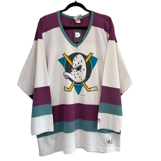 90s Mighty Ducks Jersey Long Sleeve Shirt Sz L (A4447)