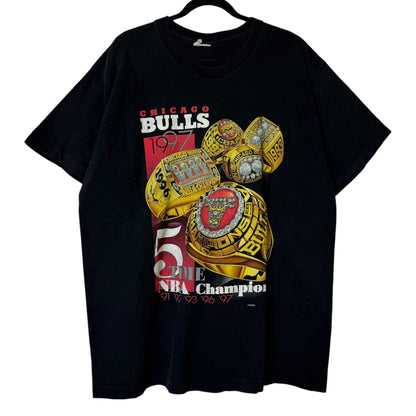 1997 Chicago Bulls Rings NBA T-Shirt Sz XL (B2184)