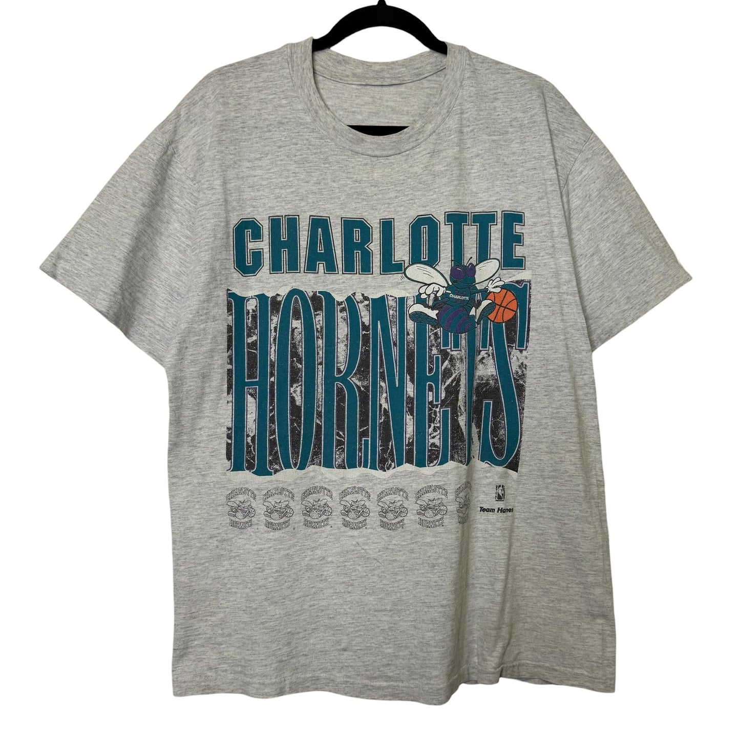 90's Charlotte Hornets NBA T-Shirt Sz L (B578)