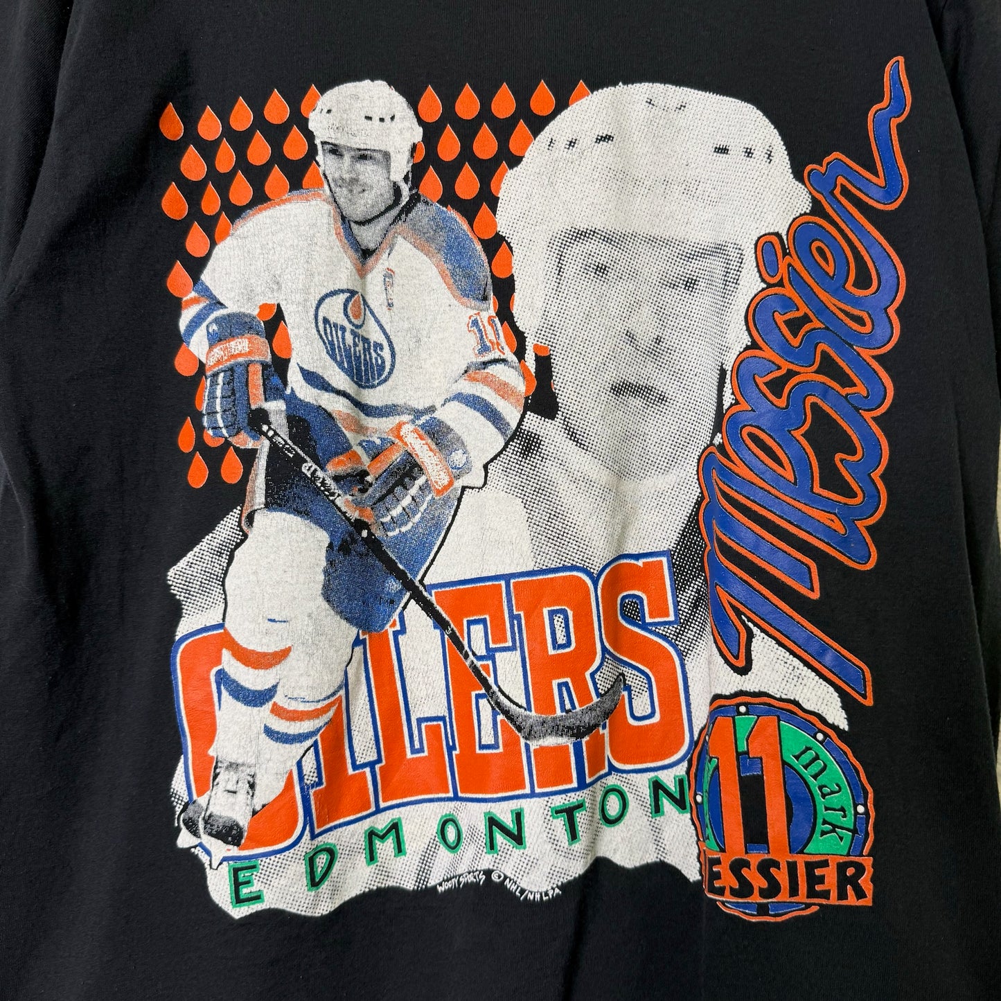 90's Edmonton Oilers Mark Messier NHL  T-shirt Sz XL (B686)
