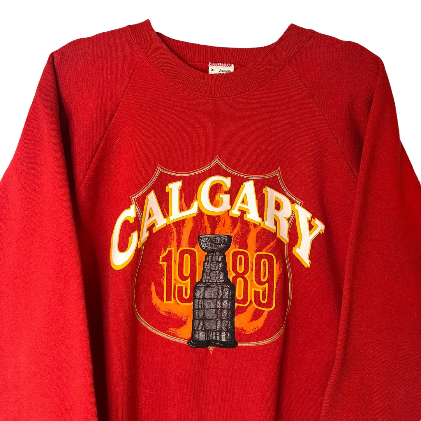 1989 Calgary Flames NHL Crewneck Sz XL (A7998)