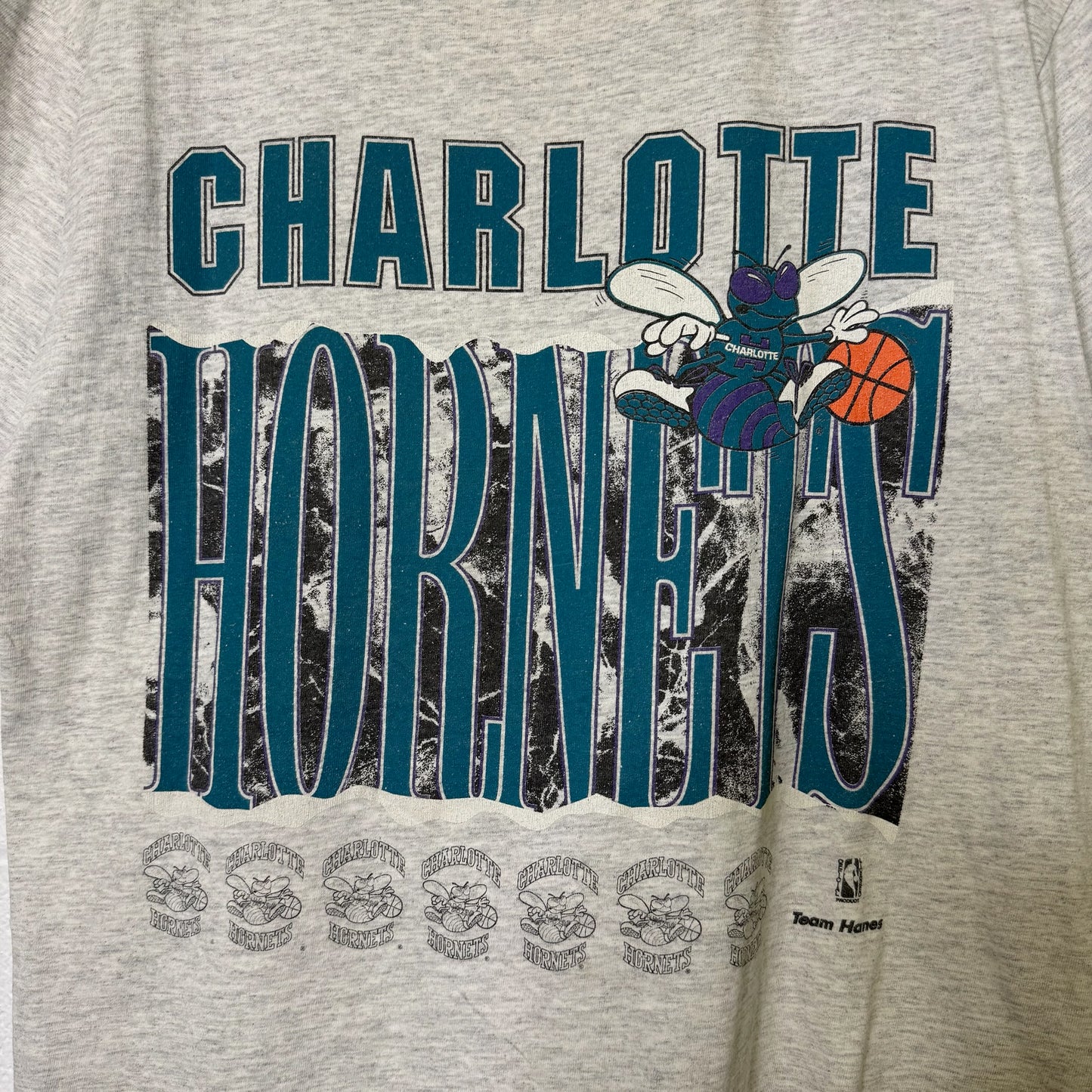 90's Charlotte Hornets NBA T-Shirt Sz L (B578)