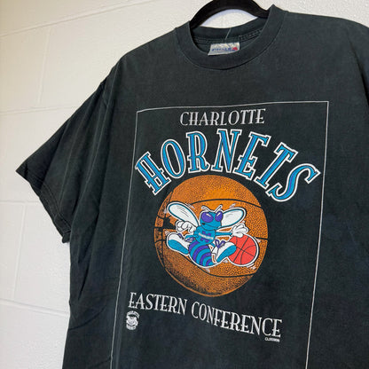 90s Charlotte Hornets NBA T-Shirt Sz XL (B2385)