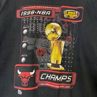 1998 Chicago Bulls NBA Championship T-Shirt Sz L (B2173)