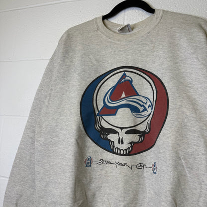 90s Colorado Avalanche Grateful Dead NHL Crewneck Sz M (B2352)
