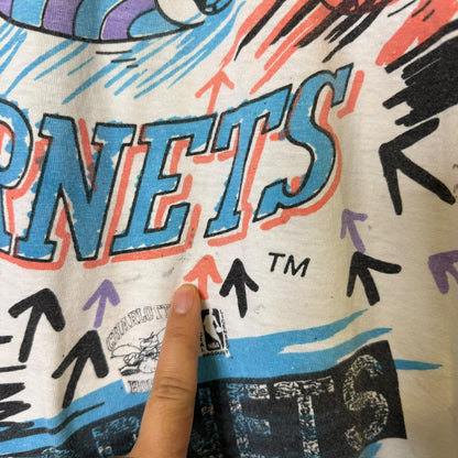 90s Charlotte Hornets Magic Johnson T's NBA AOP Sz 2XL