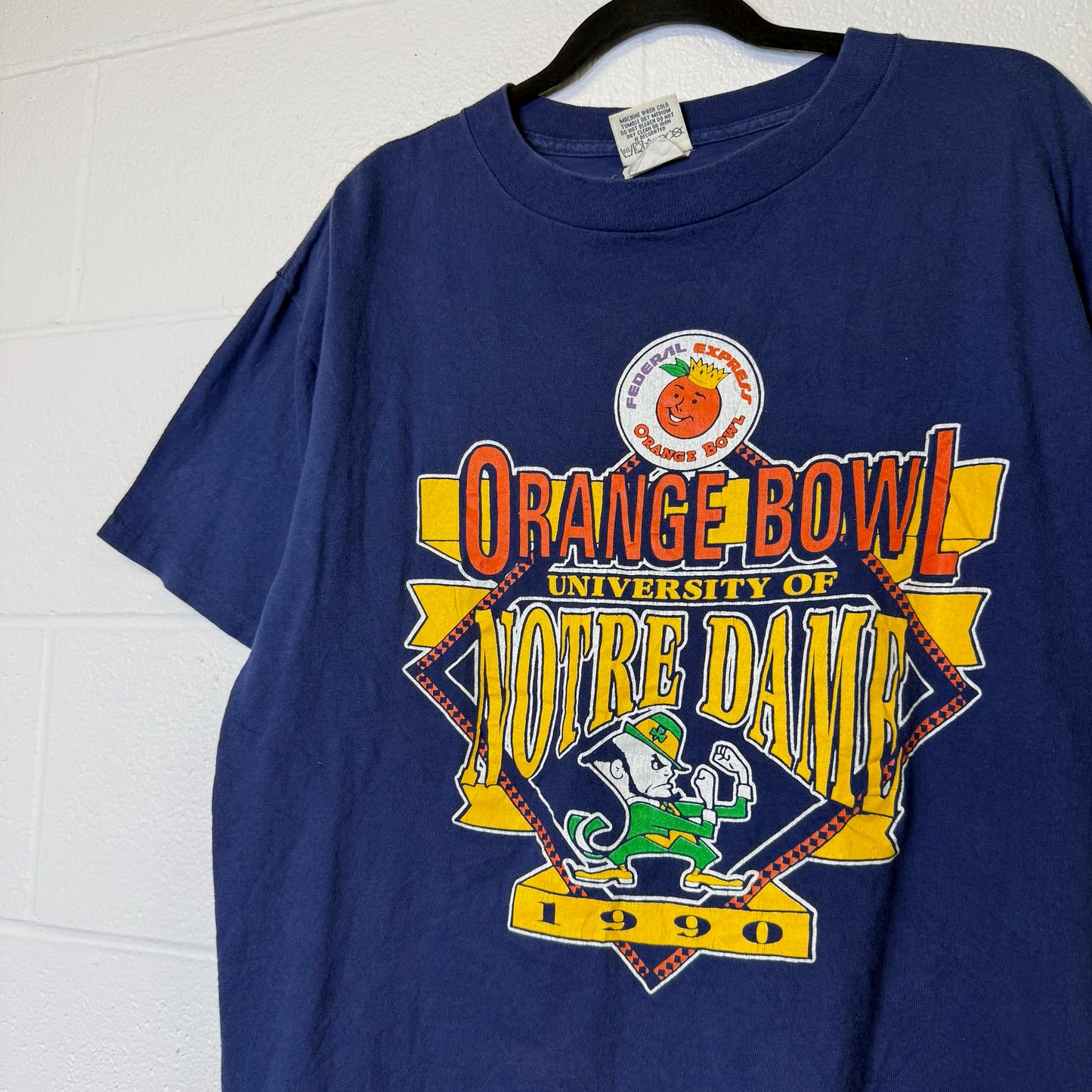 1990 Notre Dame Fighting Irish NCAA T-Shirt Sz L (B2152)