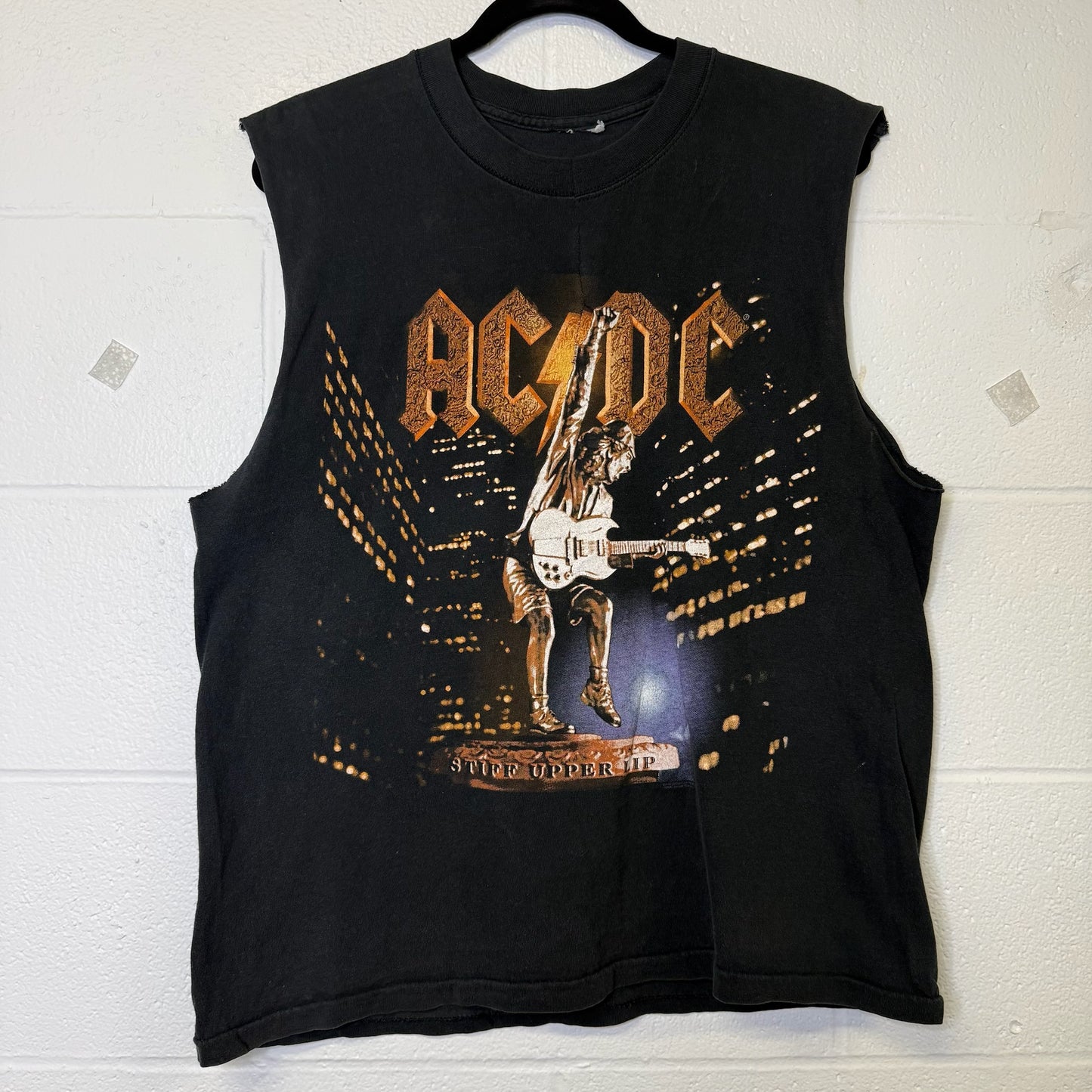 90's AC/DC Tour Chopped Sleeve T-shirt (B2141)
