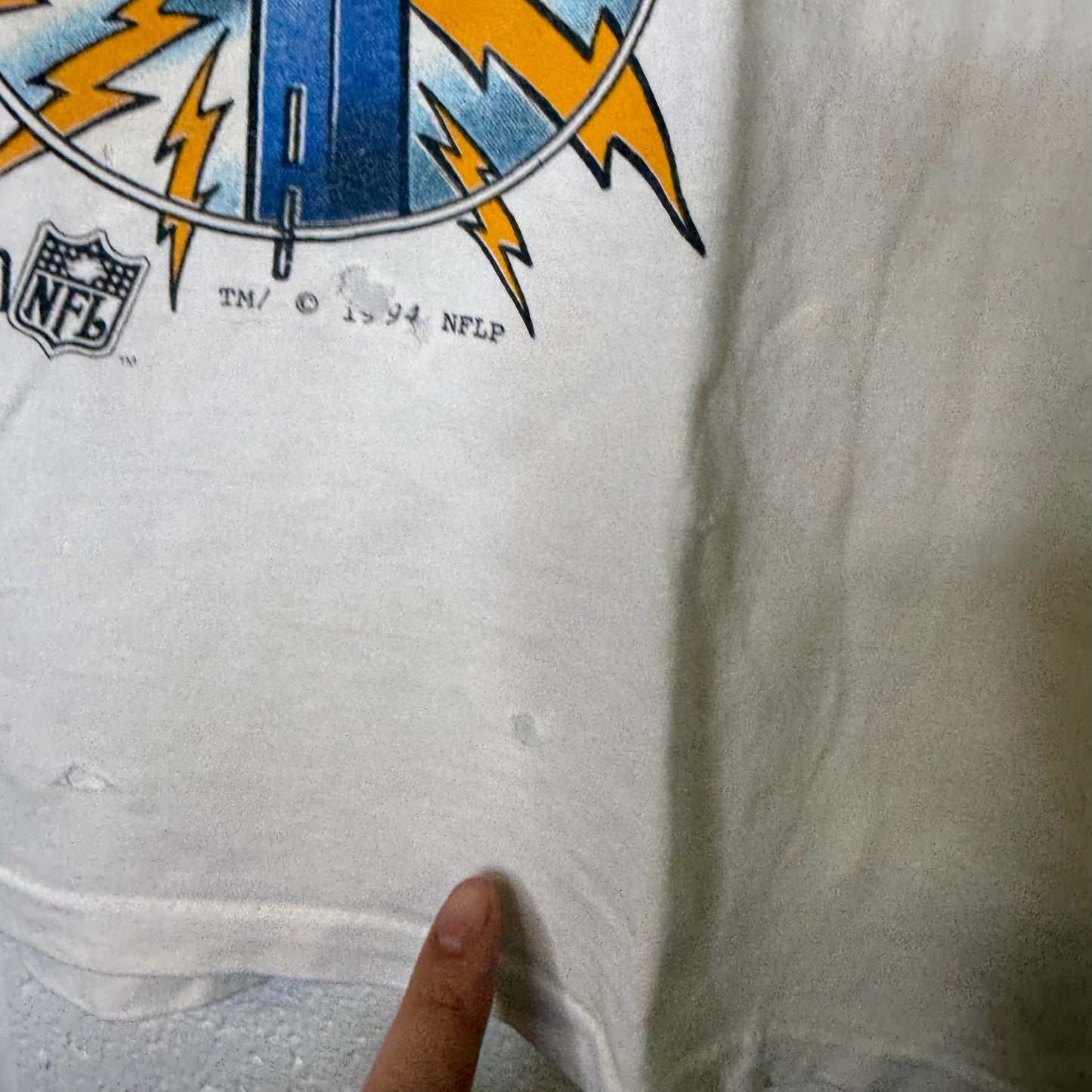1994 San Francisco Chargers Xplosion NFL T-shirt Sz L (B2309)