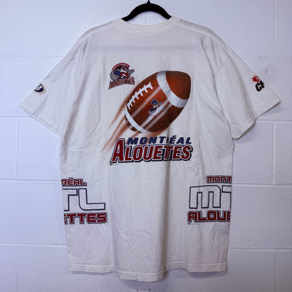 90s Montreal Alouettes CFL Bulletin Athletics T-shirt (B2324)