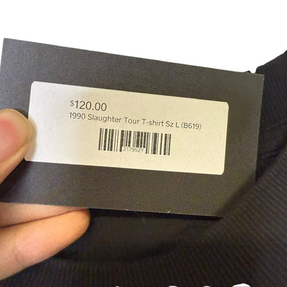 1990 Slaughter Kickin' Ass in Canada Tour T-shirt Sz L (B619)