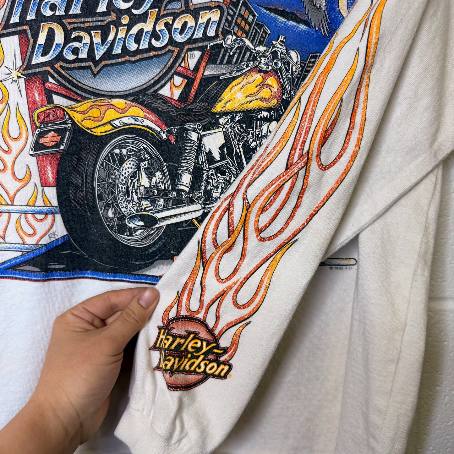 1995 Harley Davidson Glendale CA Long Sleeve Shirt Sz L (B2385)