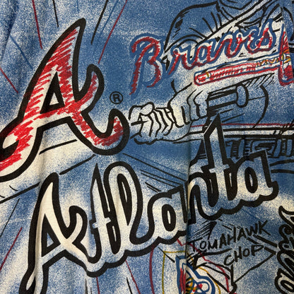 1991 Atlanta Braves MLB AOP T-shirt Sz L (B581)