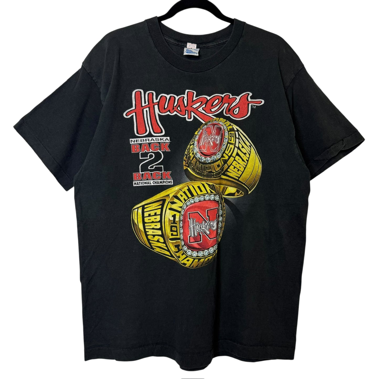 90's Nebraska Cornhuskers Rings NCAA T-Shirt Sz L (B2169)