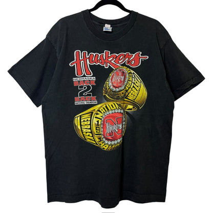 90's Nebraska Cornhuskers Rings NCAA T-Shirt Sz L (B2169)