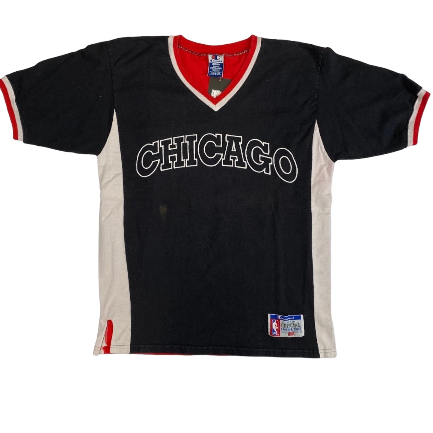 90’s Chicago Bulls Champion Warm Up T-shirt Sz M (1393)