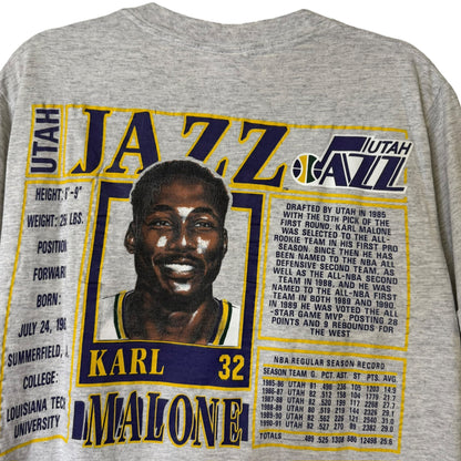 90s Karl Malone Utah Jazz Nutmeg NBA Player Card Sz L