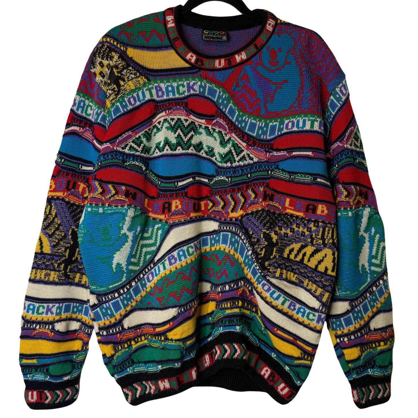 Genuine Coogi Australia Print Limited Edition Knit Sweater Sz S (B2401)