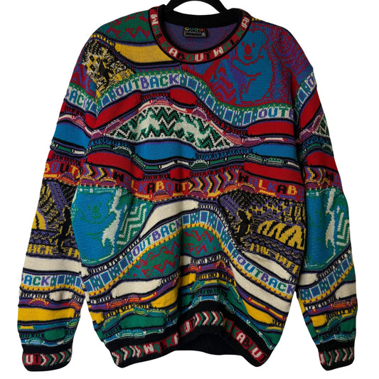Genuine Coogi Australia Print Limited Edition Knit Sweater Sz S (B2401)
