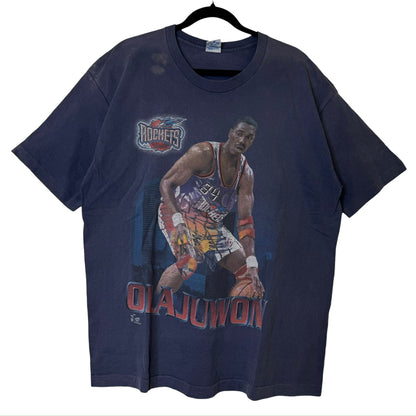 90s Hakeem Olajuwon Rockets T-shirt Sz XL (B2583)