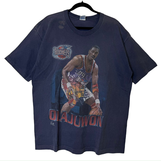 90s Hakeem Olajuwon Rockets T-shirt Sz XL (B2583)