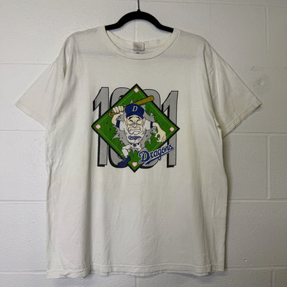 90's Senichi Hoshino Chunichi Dragons Baseball T-shirt Sz L (B1642)