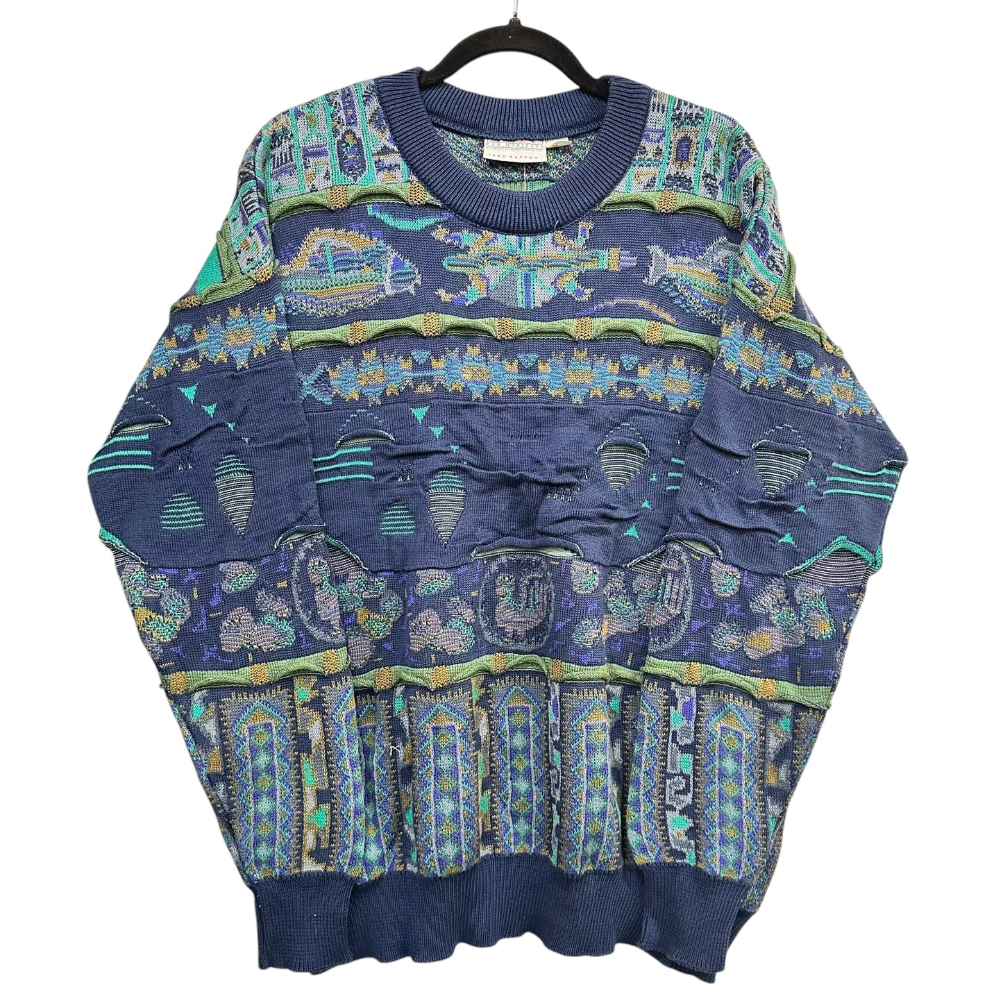 90's Coogi Style Sweater by Far Horizon Sz S (A7429)