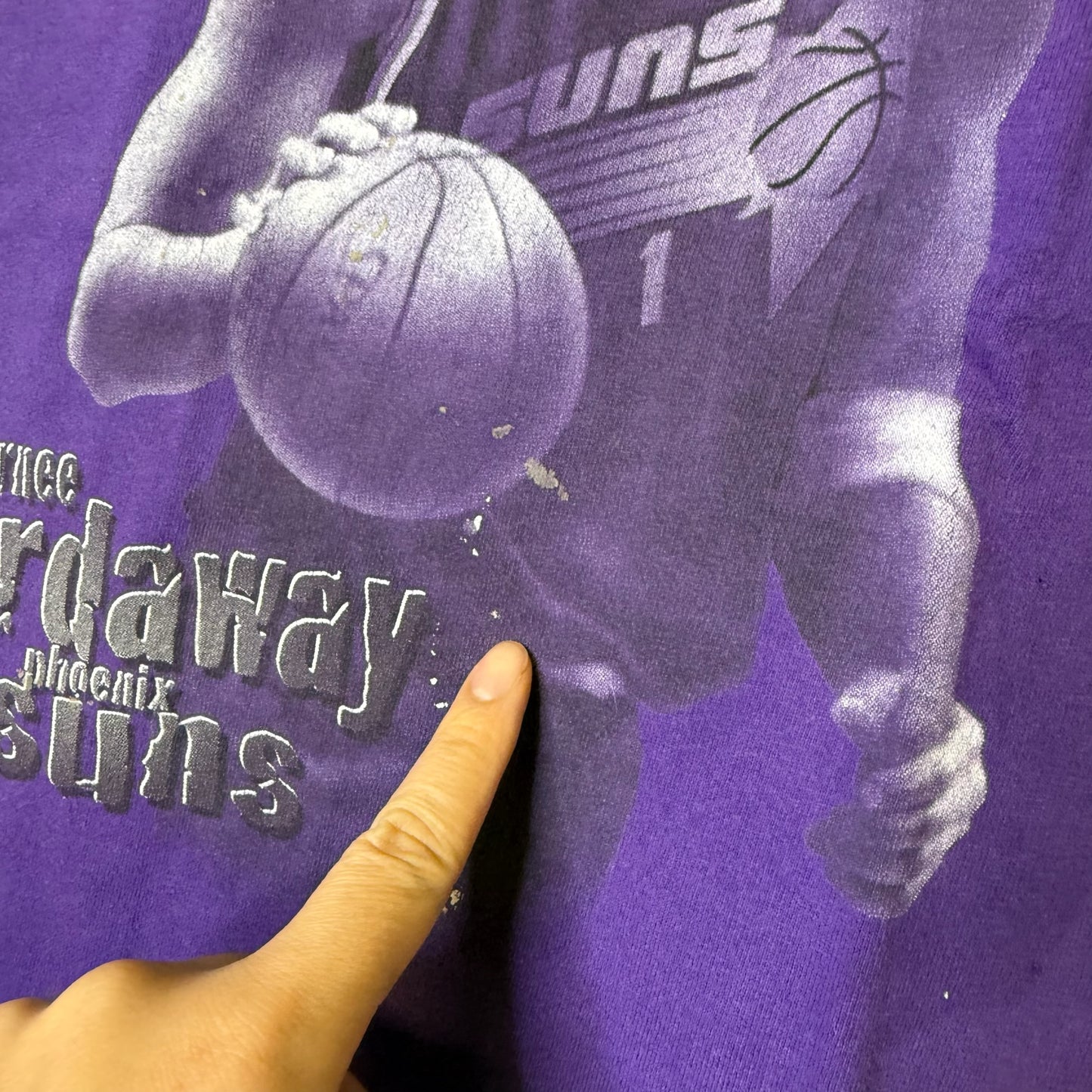 90s Penny Anfernee Hardaway Phoenix Suns T-shirt Sz L (B2581)