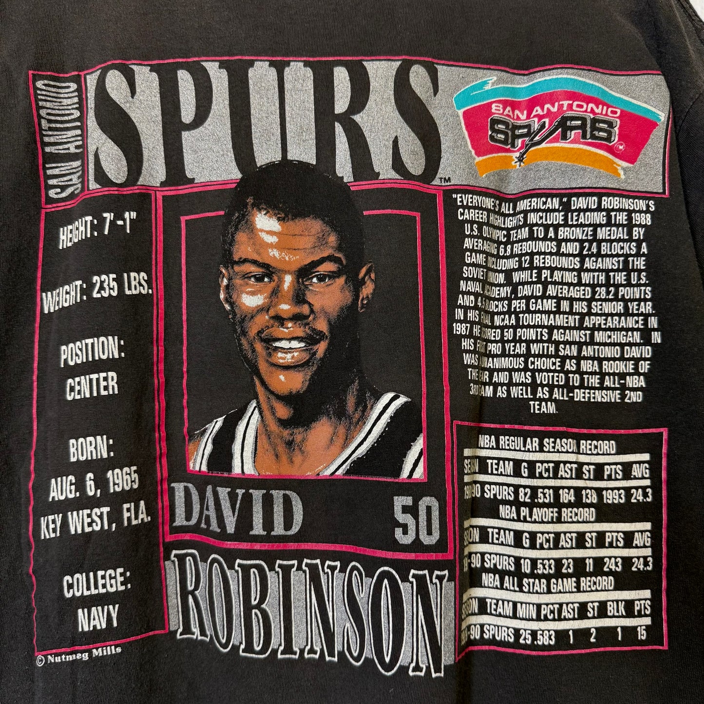 90's David Robinson San Antonio Spurs Nutmeg NBA T-Shirt Sz XL (B2195)