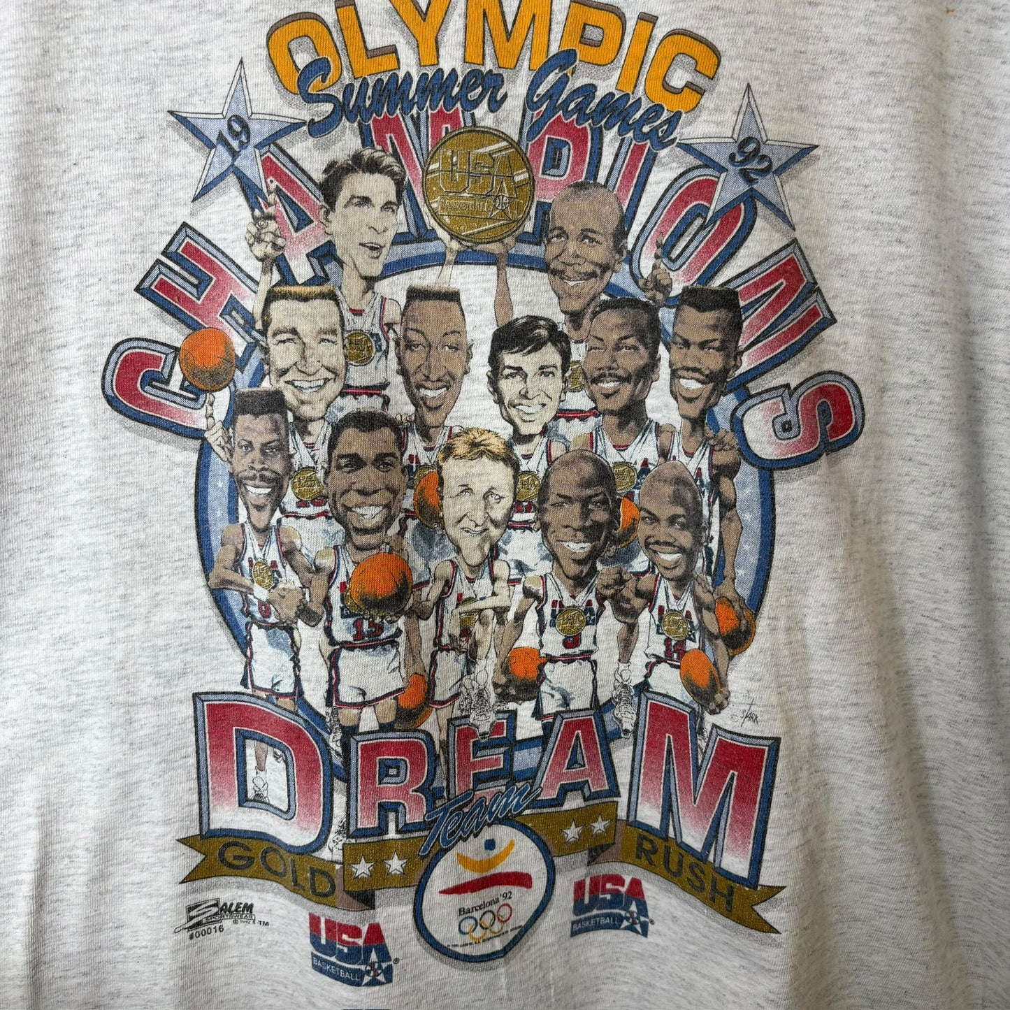 1992 Olympic Dream Team Caricature T-shirt Sz XL (4319)