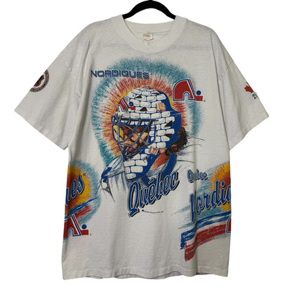 1993 Quebec Nordiques NHL Bulletin T-shirt Sz XL (B582)