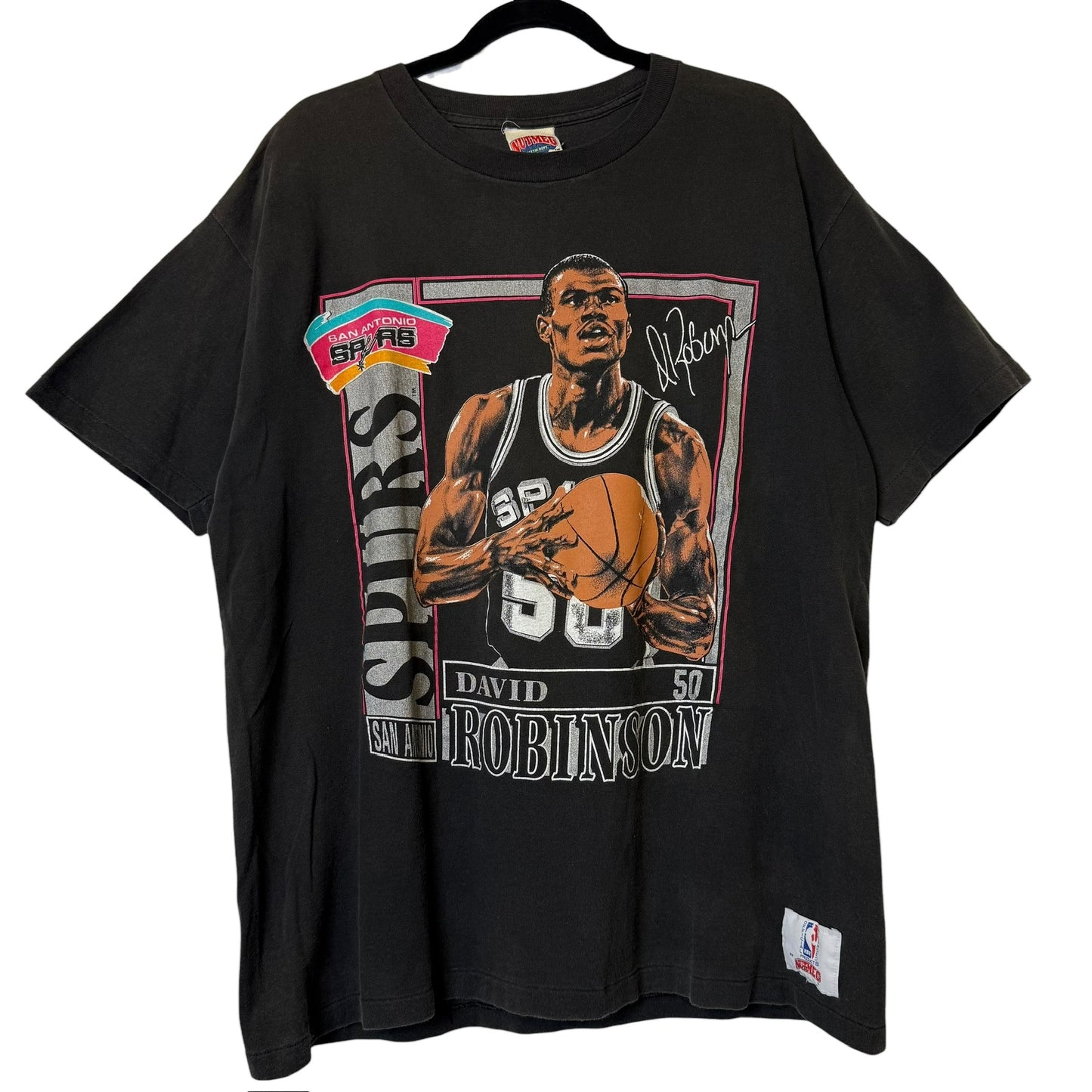 90's David Robinson San Antonio Spurs Nutmeg NBA T-Shirt Sz XL (B2195)