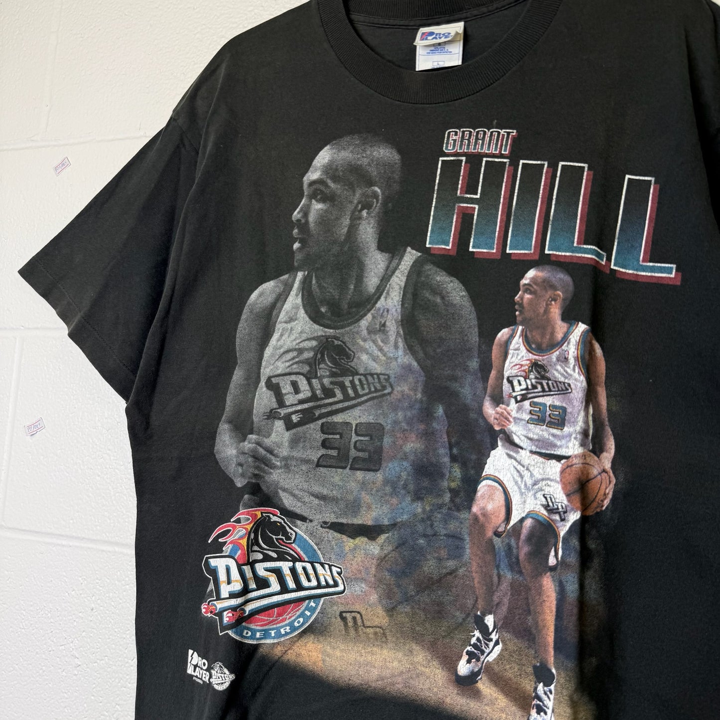 90s Grant Hill Detroit Pistons NBA T-shirt Sz L (B2578)