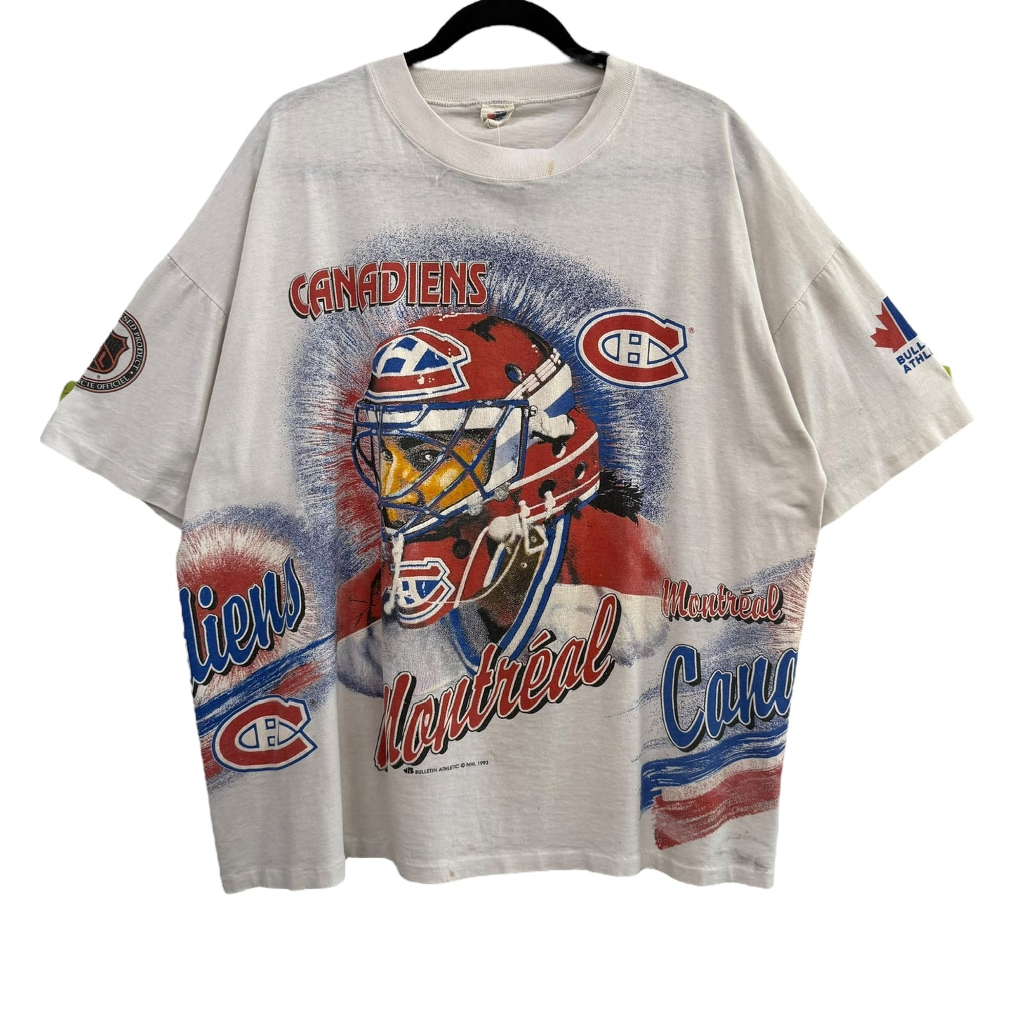 1992 Montreal Canadiens NHL Bulletin AOP T-Shirt Sz XL