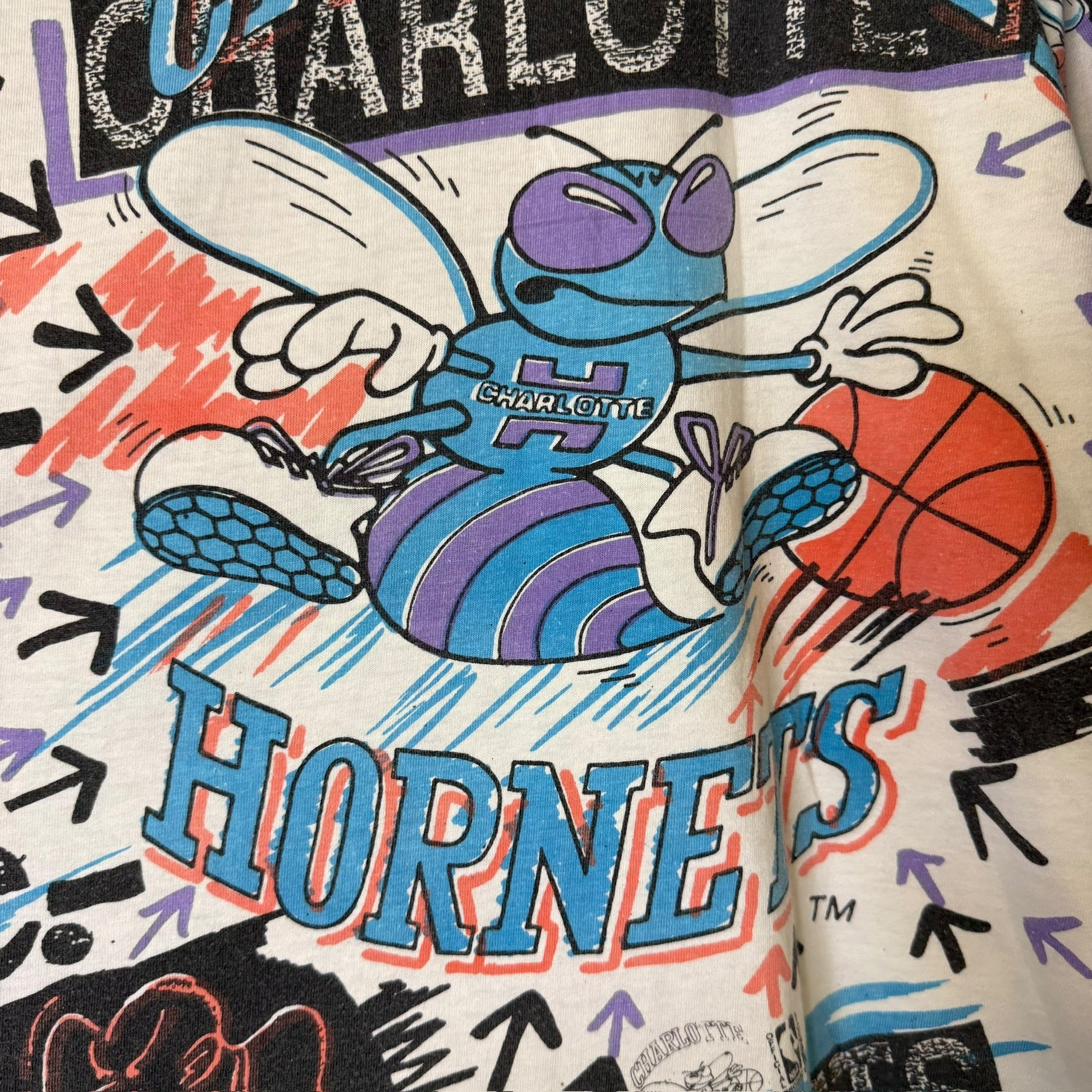 Hornets Charlotte Magic Johnson 90s Vintage NBA T