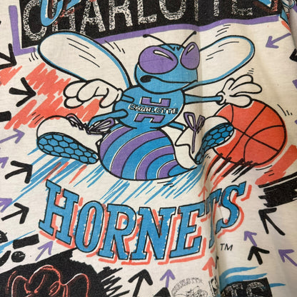 90s Charlotte Hornets Magic Johnson T's NBA AOP Sz 2XL