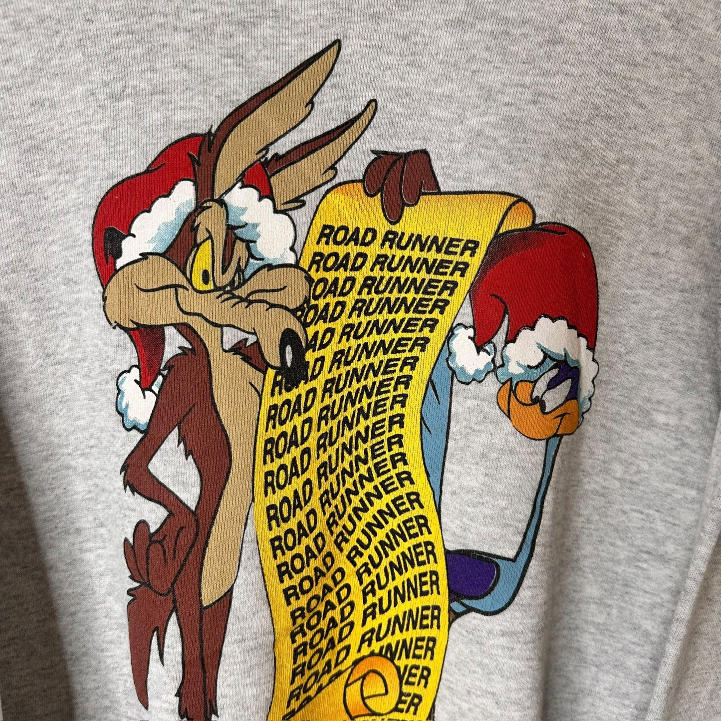 90's Wile E Coyote Road Runner Looney Tunes Christmas Crewneck (X650)