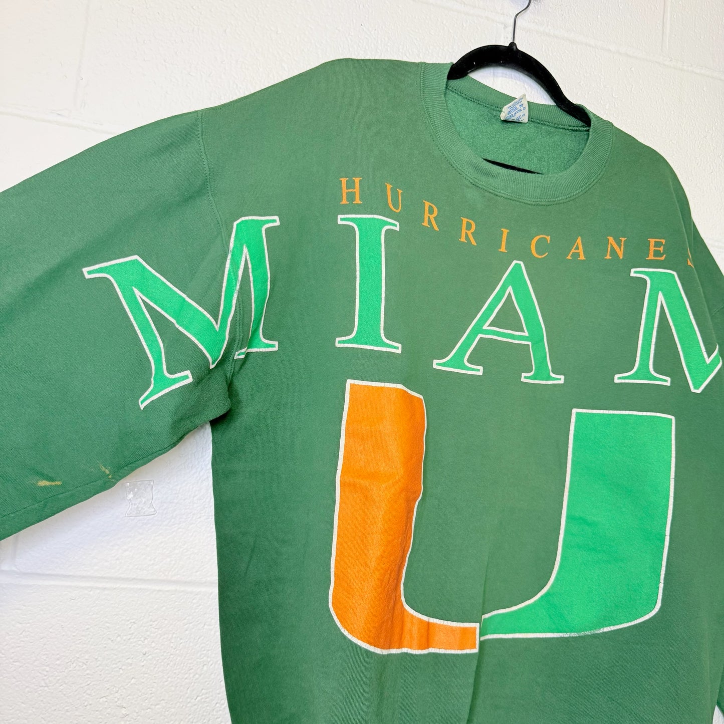 90s Miami Hurricanes NCAA Spellout Crewneck Sz XL (B2354)