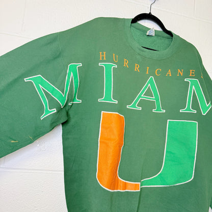 90s Miami Hurricanes NCAA Spellout Crewneck Sz XL (B2354)