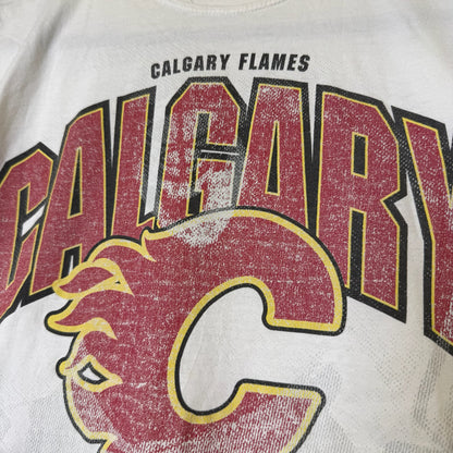 90's Calgary Flames NHL Hockey T-shirt Sz M (B2574)