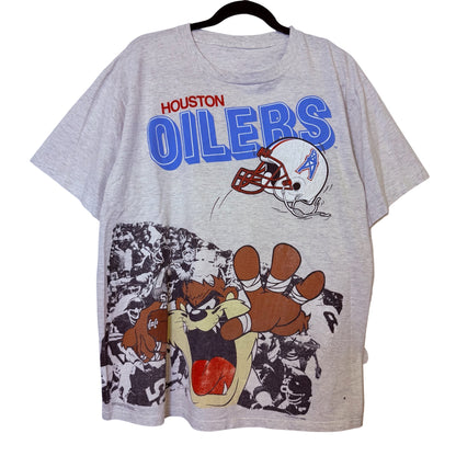 90s Looney Tunes Taz Houston Oilers NFL T-shirt Sz XL (B2461)