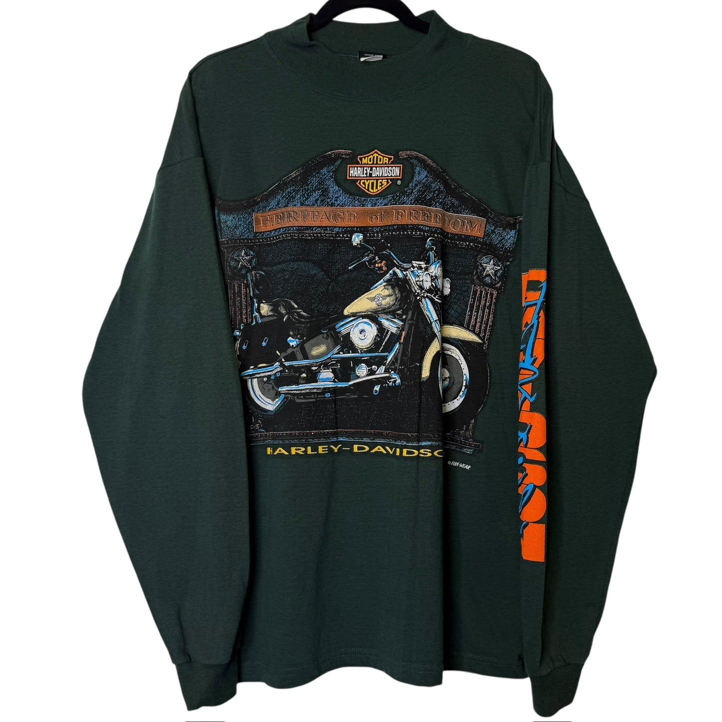 90's Harley Davidson Heritage of Freedom Long Sleeve (Green) Sz L (B583)