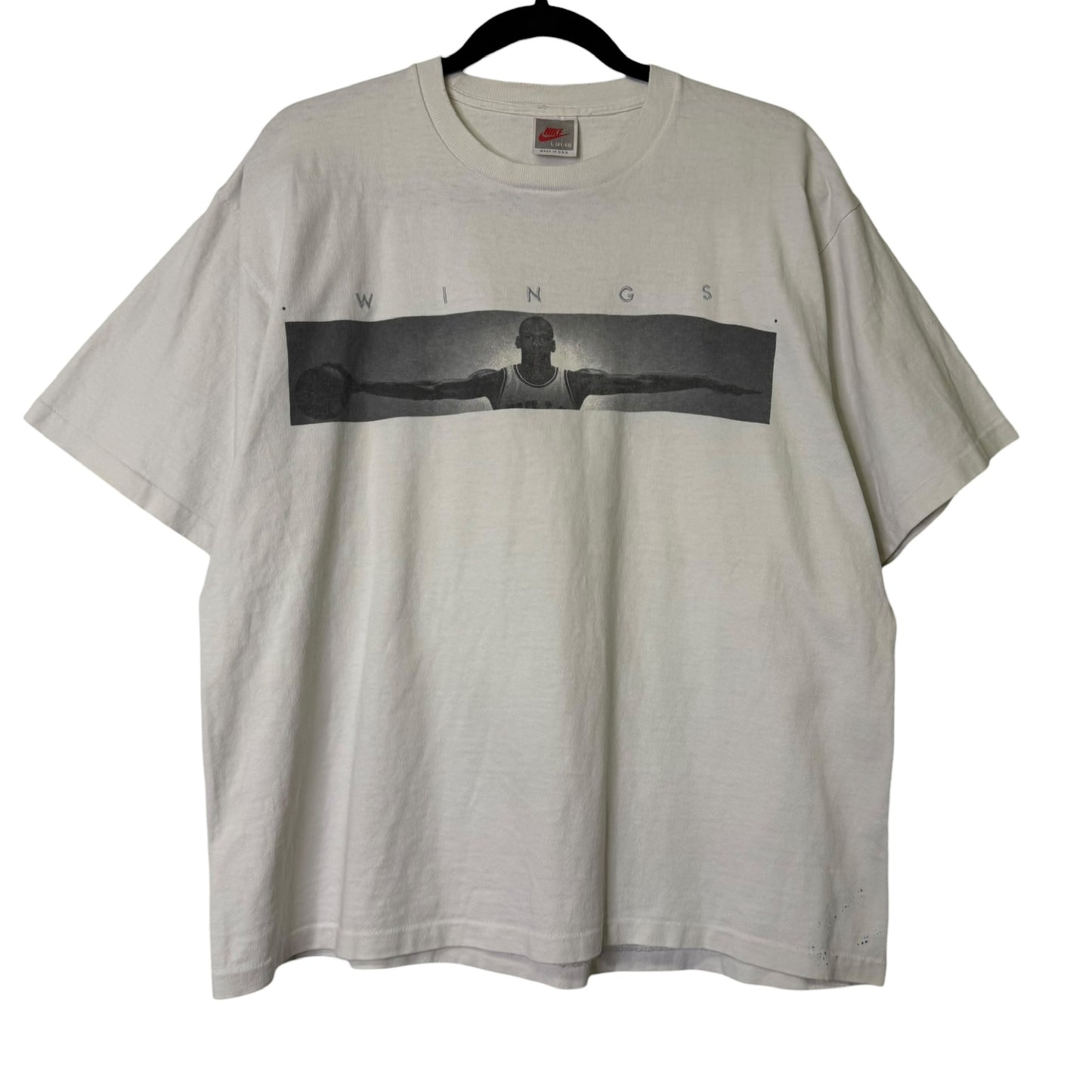 90s Michael Jordan Wings Nike Basketball T-shirt Sz L (B1615)