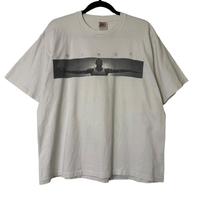 90s Michael Jordan Wings Nike Basketball T-shirt Sz L (B1615)