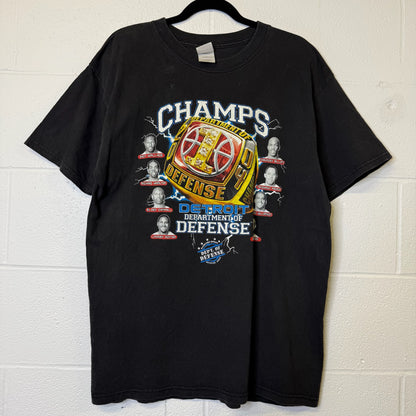 2004 Detroit Pistons Ring NBA T-Shirt Sz L (B2188)